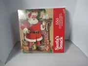 Gibson Jigsaw Puzzle 550 Pcs " Santa's Snack" 18x24 Christmas Dog VTG1996 NEW