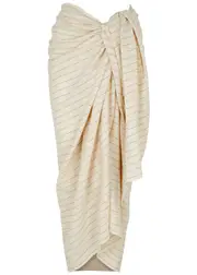 Totême Pinstriped Cotton Sarong - Cream - One Size ONE SIZE
