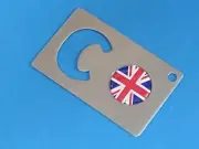 UNION JACK BRITISH FLAG UNITED KINGDOM ENGLAND CREDIT CARD BOTTLE OPENER #251