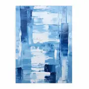 Knife Blue Abstract Art Painting Canvas Print