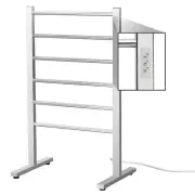 Electric Towel Warmer Rack Built-in Timer Freestanding Heated Towel Bar ETW78...