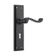 9611 Door Lever Milton Lock Pair Matte Black H200xW50xP68mm