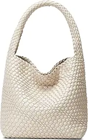 [Sumrains] Woven Bags for Women Tote Purse: Vegan Leather Shoulder Handbags - Medium Beach Tote Bags - Handwoven Satchel Underarm Purse