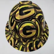 full brim hard hat custom hydro dipped IN GREEN BAY PACKERS FOOTBALL NEW