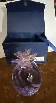 2.5” PineappleCut Crystal Light Purplish/Pink Glass Paperweight Figurine In Box