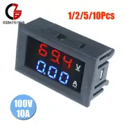 1-10Pcs Digital Voltage Meter DC100V 10A Voltmeter Ammeter Blue+Red LED Amp Dual