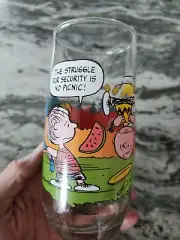 Peanuts Camp Snoopy Collectors Glass Linus Charlie Brown McDonald's 1968 - MINT!