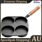 4 Hole Cooking Egg Ham Pan Non-Stick Cake Maker Frying Pan Cast Iron Omelet Pan