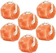 Glowyn Himalayan Salt Lick-Natural Minerals Block on Rope - 4.0 lbs. (6 Packs) - Great for Horses, Cattle, and Live Stock– Long Lasting – Pink Salt Lick
