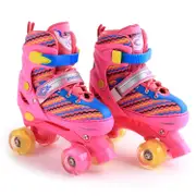 Kids' Double-row Roller Skates - Full-flash White Size m