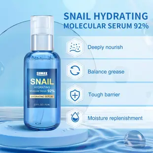 Ruoall Snail Mucin 92% 保濕霜,適合乾性皮膚的日常面部凝膠霜,敏感肌膚,晚霜,用於撫平細紋和黑眼圈