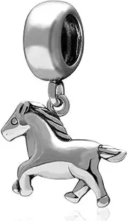 [YiRong Jewelry] Baby Horse Charm 925 Sterling Silver Animal Charm Pet Charm Birthday Charm for Pandora Charm Bracelet