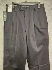 Dockers Premium Odyssey Twill Pants Mens 33x30 Black Pleated Straight Leg NEW