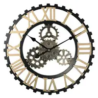 在飛比找樂天市場購物網優惠-美式木制鐘復古齒輪掛鐘工業風wall clock餐廳裝飾創意