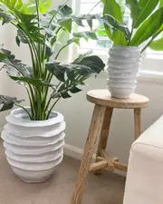 Club Santorini Mode Ribbed Planter in White