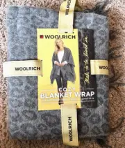 Woolrich Blanket Wrap Cape Poncho Shawl Leopard Print One Size NEW