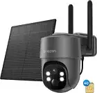 TMEZON 4G LTE Wireless Outdoor Solar Security Camera, 2K HD Night Vision