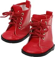KOMBIUDA 1 Pair 18 Inch Doll Fashion Boots Miniature Shoes for Girls Boys Reborn Dolls Pu Leather Dress up Accessories Stylish Outfit Shoes for Doll Clothing