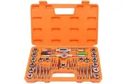 40Pc Tap And Die Set Imperial SAE Screw Screwdriver Thread Drill W/t Pitch Gauge