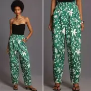 Anthropologie Corey Lynn Calter Paperbag Barrel Pants Printed Tropical XS