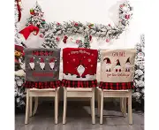 3 Piece Christmas Chair Covers Dining Room Chair Chair Cover, Christmas Chair Back Covers Christmas Chair Covers Christmas Decoration, Christmas Chair Back