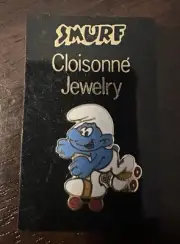 Vintage Enamel Roller Skating Smurf Lapel Pin