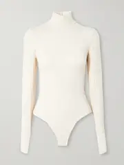 [Commando] Commando - Stretch-jersey Turtleneck Thong Bodysuit - Ivory - x small x small Ivory