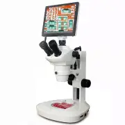 AmScope 8X-50X Stereo Zoom LED Track Stand Microscope +5MP Touch-Pad Screen HDMi