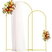 Metal Arch Backdrop Stand Wedding Arch Stand Set of 2 7.2FT,6FT Gold