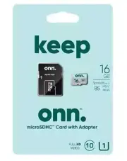 ONN. 16GB Class 10 U1 MicroSDHC Flash Memory Card – High Performance