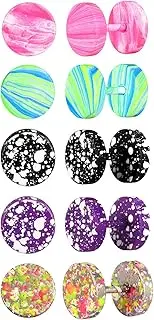 [Feilok] Round Stud Cartilage Earrings Stainless Steel Ear Studs for Men Women Small Sleeper Cartilage