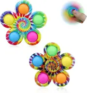 Fidget Spinners 2 Pack, Tie Dye Pop Fidget Spinner Poppet For Kids Adult, Fidget Spinners For Christmas Party Favors Goodie Bag Fillers, Finger Spinne