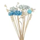 15× Artificial Blue Lotus Flower Reed Stick Home Fragrance Diffuser Refill Decor