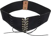 [TINEASUR] Corset Waist Belt for Women Elastic Wide Design with Unique Knot Detail for Coats Dresses Fashionable Comfortable Accessory