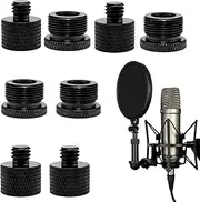 Microphone Stand Adapter, Microphone Adapter, Mic Stand Adapter 5/8 Female to 3/8 Male, 3/8 Female to 5/8 Male, 5/8 Female to 1/4 Male, 1/4 Female to 5/8 Male Pack of 8