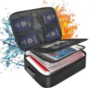 3-Layer Fireproof Document Box with Lock File Storage Box Waterproof Safe Bag