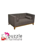 Calvin 2 Seater in Coffee Brown Fabric lowline Contemporary Sofa