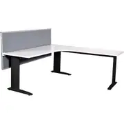 SUMMIT CORNER WORKSTATION Black Frame, Modesty Panel