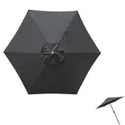 Patio Market Umbrella Cover Replacement Outdoor Canopy Table Yard Umbrella Top Cover-Black