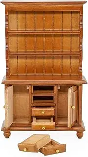 Odoria 1/12 Scale Dolls House Miniature Buffet Storage Cabinet Dollhouse Furniture Accessories, Brown
