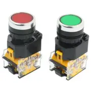 2pcs 22mm Mount 10A 380V DPST Red Green Momentary Push Button Switch K3D4D4