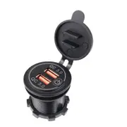 1× Dual USB Car Charger QC 3.0 Quick Charge 12V-24V Power Outlet