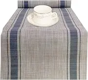 WANGCHAO Compatible Placemats Table Runner, 1 Piece 14x71 Crossweave Woven Vinyl Table Runner Easy to Clean Indoor/Outdoor Table Runner Navy Blue Table Runner