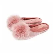 Women's Cozy Velvet Memory Foam House Slipper, Ladies Fuzzy Bedroom 9-10 Pink