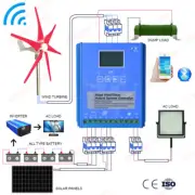 2000W Solar&Wind Hybrid MPPT Charge Controller 12V 24V 48V + Dump WiFi Bluetooth
