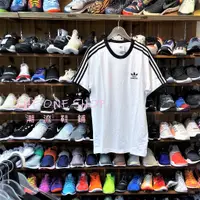 在飛比找蝦皮購物優惠-adidas 愛迪達 條紋 三葉草 短袖 衣服 上衣 T恤 