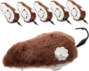 6Pcs Wind Up Plush Mouse Interactive Cat Teaser for Active Play Random Colors for Cats to Combat Boredom and Promote Exercise