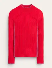 Isodora Ribbed Jumper Brilliant Red Women Boden