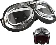 Offroad Goggles | Windproof Pilot Goggles for Motorcycle Riding - Motorcycle Goggles Over Glasses with Adjustable Straps, Motocross Goggles for Adults