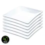 6X Melamine Plates Square Lightweight Strong Plates 3 Sizes Home Master® Set